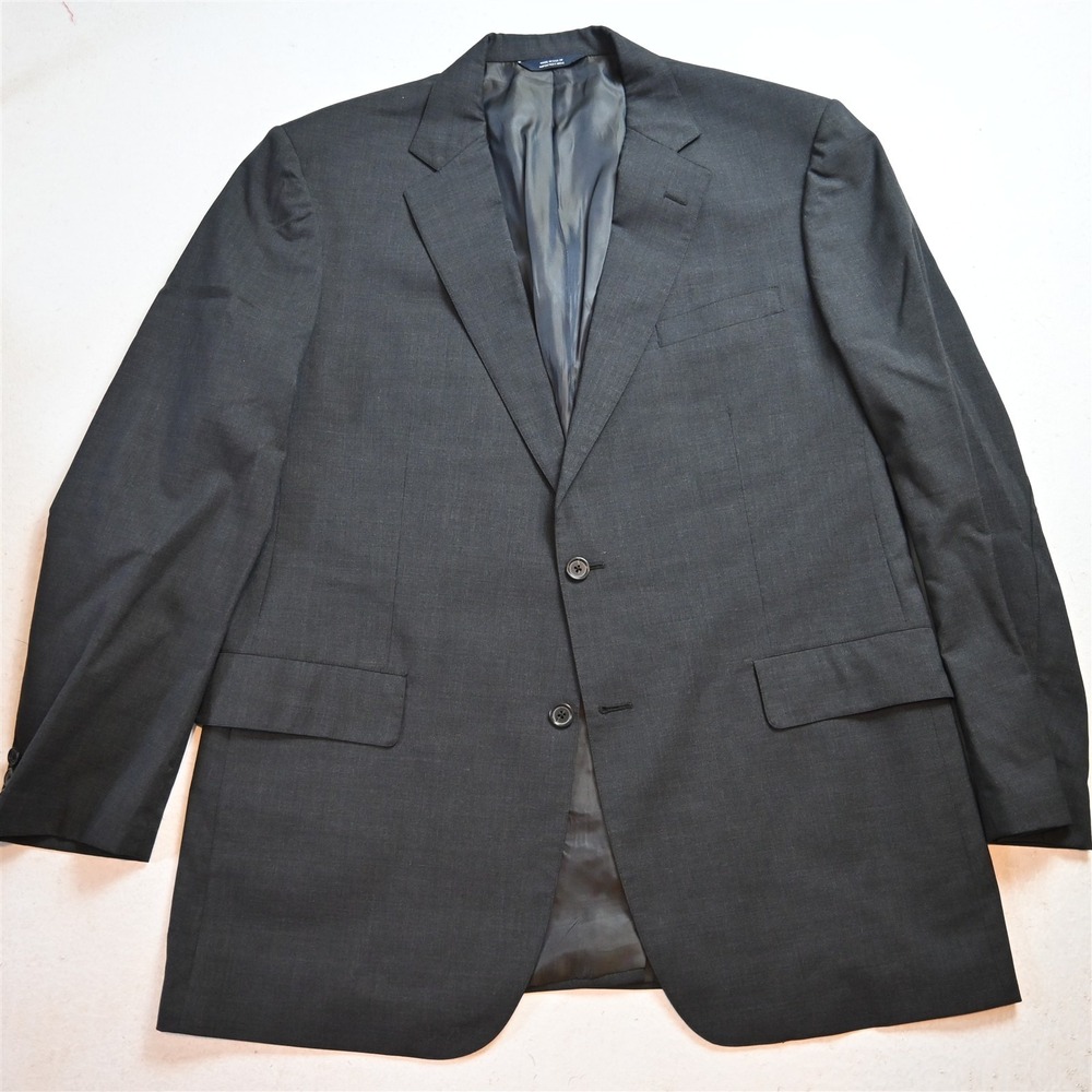 Vtg USA Made Brooks Brothers 44L Gray 100% Wool Brooksease Blazer Sport Coat